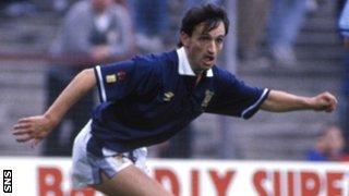 Pat Nevin in action for Scotland