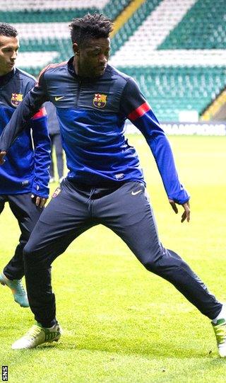 Song trains at Celtic Park ahead of their Champions League Group G game