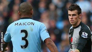 Maicon (left) and Gareth Bale (right)