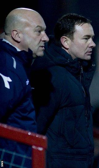 Assistant Neale Cooper and manager Derek Adams seek a derby Cup win