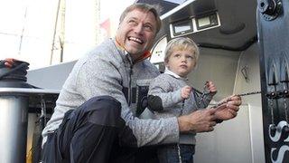 Alex Thomson and his son Oscar