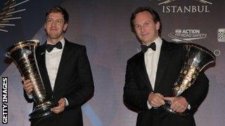 Sebastian Vettel and Christian Horner