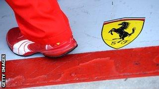 Ferrari mechanic's foot