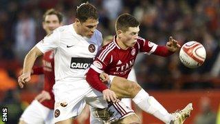 Dundee United and Aberdeen players