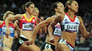 Jessica Ennis leads heptathlon after four events