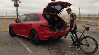 Jenson Button completes a training ride in California