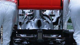 The rear end of a McLaren car