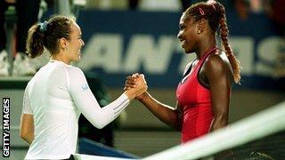 Martin Hingis and Serena Williams