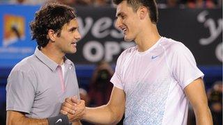 Roger Federer and Bernard Tomic