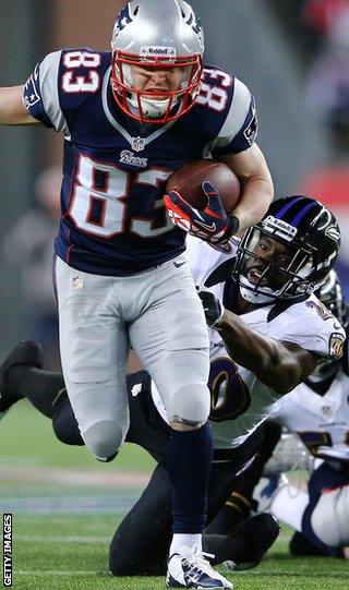 Wes Welker scored the game's first touchdown