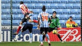 Aaron Martin nets the winner in Coventry's FA Cup third round tie against Southampton, Jan 2012