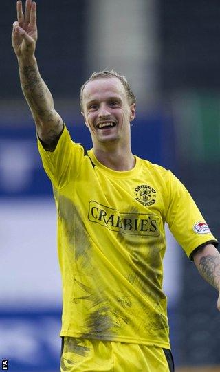 Hibs striker Leigh Griffiths