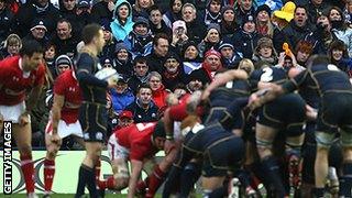 Scotland v Wales scrum