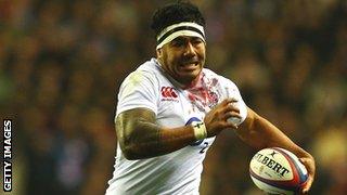 Manu Tuilagi on the charge for England