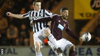 St Mirren's John McGinn and Hearts' Callum Tapping