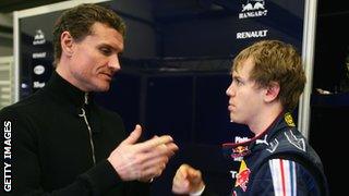 David Coulthard and Sebastian Vettel