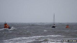 Whitby and Hartlepool lifeboats rescue a yacht