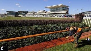 Fences at Aintree racecourse