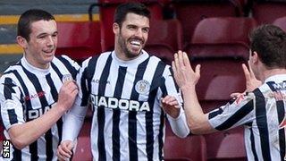 St Mirren players celebrating