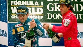 Aryton Senna and Damon Hill