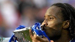 Didier Drogba with the FA Cup in 2007