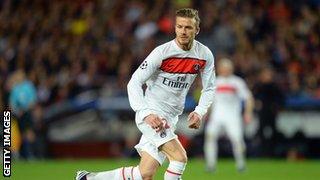 Paris St-Germain midfielder David Beckham