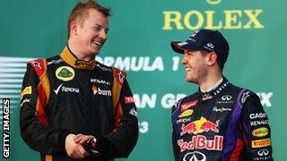 Kimi Raikkonen and Sebastian Vettel