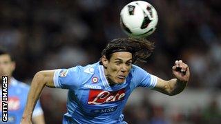 Napoli forward Edinson Cavani