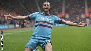 West Ham striker Andy Carroll