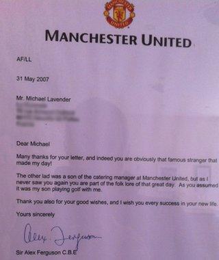 Sir Alex Ferguson letter