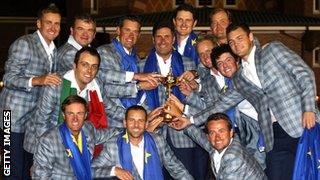 Europe's victorious 2012 Ryder Cup team