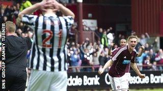 Kevin McHattie cracked in a long-range free-kick for Hearts