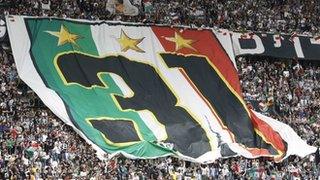 Juventus fans unfurled a massive banner marking their latest title