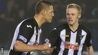 Stephen Husband (left) celebrates