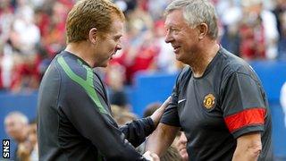 Celtic's Neil Lennon and Sir Alex Ferguson