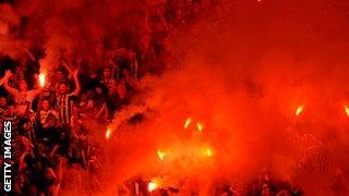 Fenerbahce fans celebrate their team's victory