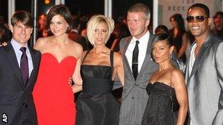 Tom Cruise, Katie Holmes, Victoria Beckham, David Beckham, Jada Pinkett Smith & Will Smith (l-r)