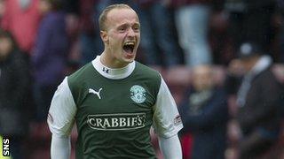 Hibs striker Leigh Griffiths