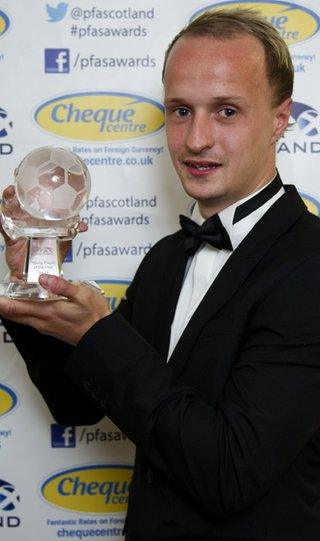 Leigh Griffiths with his PFA Scotland award