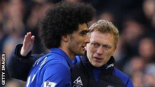 David Moyes and Marouane Fellaini