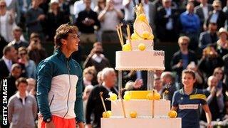 Rafael Nadal and his cake