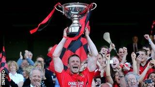 Down captain Paul Braniff holds the Christy Ring Cup aloft