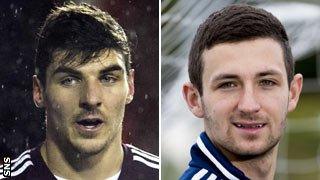 Hearts players Callum Paterson and Jason Holt