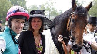 Jockey Tom Queally and trainer Lady Jane Cecil