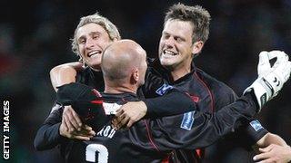 Leicestershire celebrate their 2011 victory in the domestic T20 competition