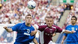 Boris Pandza playing for Siroki Brijeg against Hearts