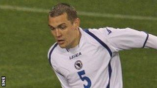 Boris Pandza in action for Bosnia and Herzegovina