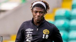 Mo Bangura training with Elfsborg at Celtic Park