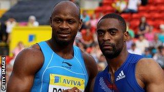 Asafa Powell and Tyson Gay