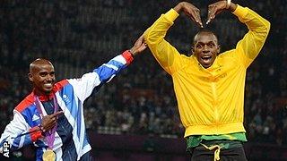 Mo Farah and Usain Bolt at ther London Olympics